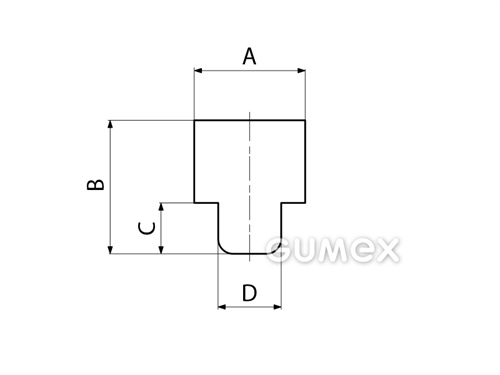 Kompaktes Silikonprofil, T-Form - 0117, 
