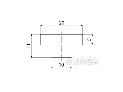 Kompaktes Silikonprofil, T-Form - 0143, 