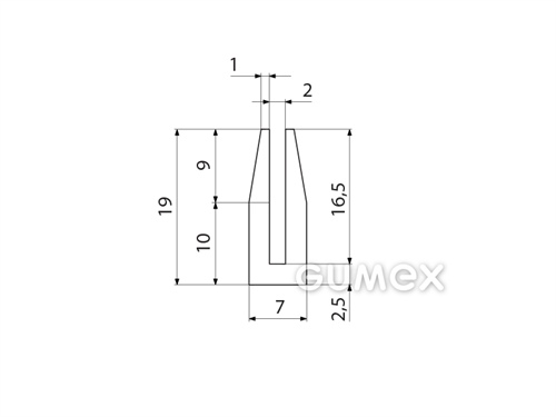 Kompaktes Silikonprofil, U-Form - 0105, 