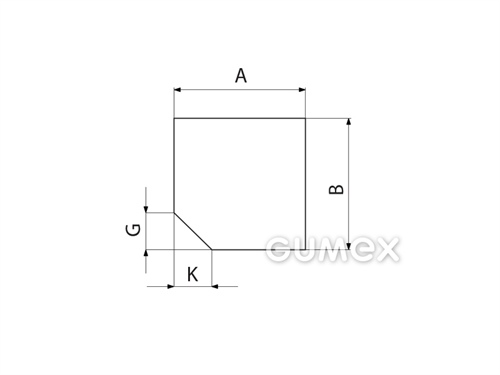 Kompaktes Silikonprofil, Rechteckform - 0175, 
