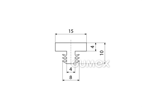 Kompaktes Silikonprofil, T-Form - 0185, 
