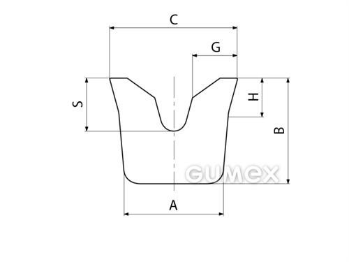 Kompaktes Silikonprofil, V-Form - 0502, 
