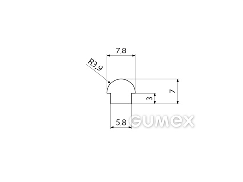 Kompaktes Silikonprofil, T-Form - 0190