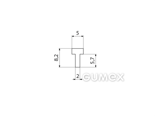 Kompaktes Silikonprofil, T-Form - 0143, 