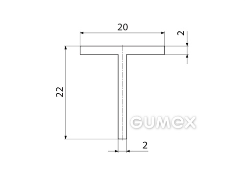 Kompaktes Silikonprofil, T-Form - 0143, 