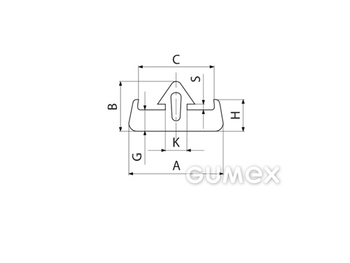 Kompaktes Silikonprofil, mit Formgebung, Hohlkammer - 0174, 