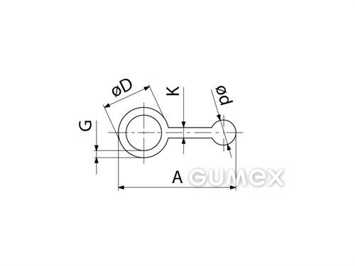 Kompaktes Silikonprofil, I-Form mit Hohlkammer - 0144, 