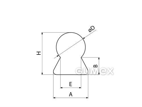 Kompaktes Silikonprofil, mit Formgebung - 0212, 