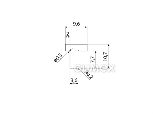 Kompaktes Silikonprofil, T-Form - 0143, 
