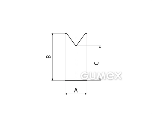 Kompaktes Silikonprofil, V-Form - 0509, 