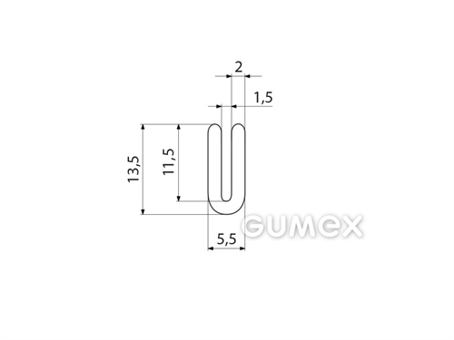 Kompaktes Silikonprofil, U-Form - 0104, 