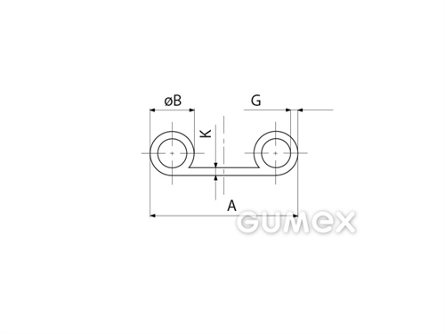 Kompaktes Silikonprofil, mit Formgebung, Hohlkammern - 0128, 
