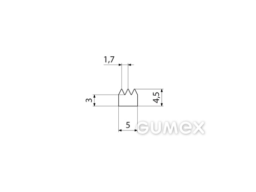 Kompaktes Silikonprofil, mit Formgebung - 0161, 