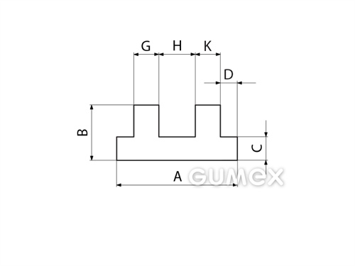 Kompaktes Silikonprofil, U-Form - 0512, 