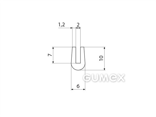 Kompaktes Silikonprofil, U-Form - 0145, 