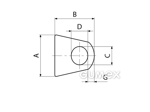 Kompaktes Silikonprofil, D-Form mit Hohlkammer - 0126, 