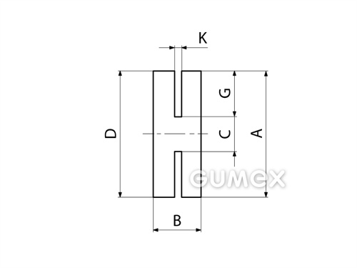 Kompaktes Silikonprofil, H-Form - 0155, 