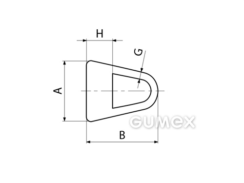 Kompaktes Silikonprofil, D-Form mit Hohlkammer - 0125, 