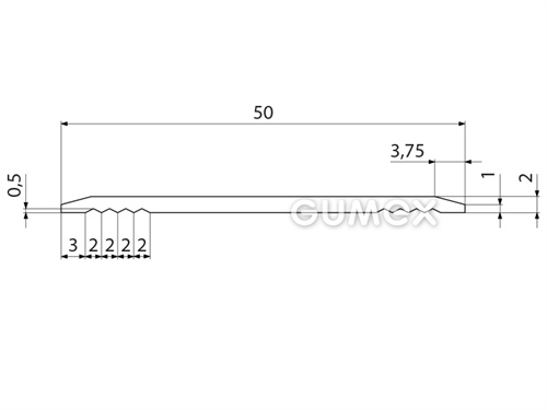 Kompaktes Silikonprofil, I-Form - 0515, 
