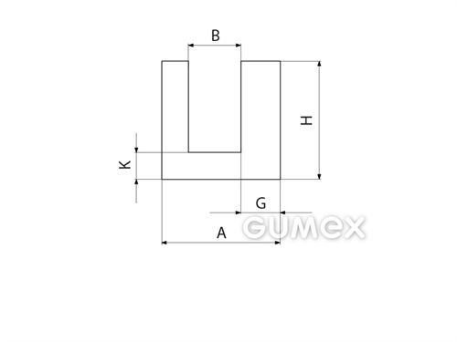 Kompaktes Silikonprofil, U-Form - 0103, 