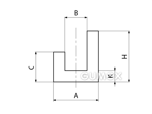 Kompaktes Silikonprofil, U-Form - 0102A, 